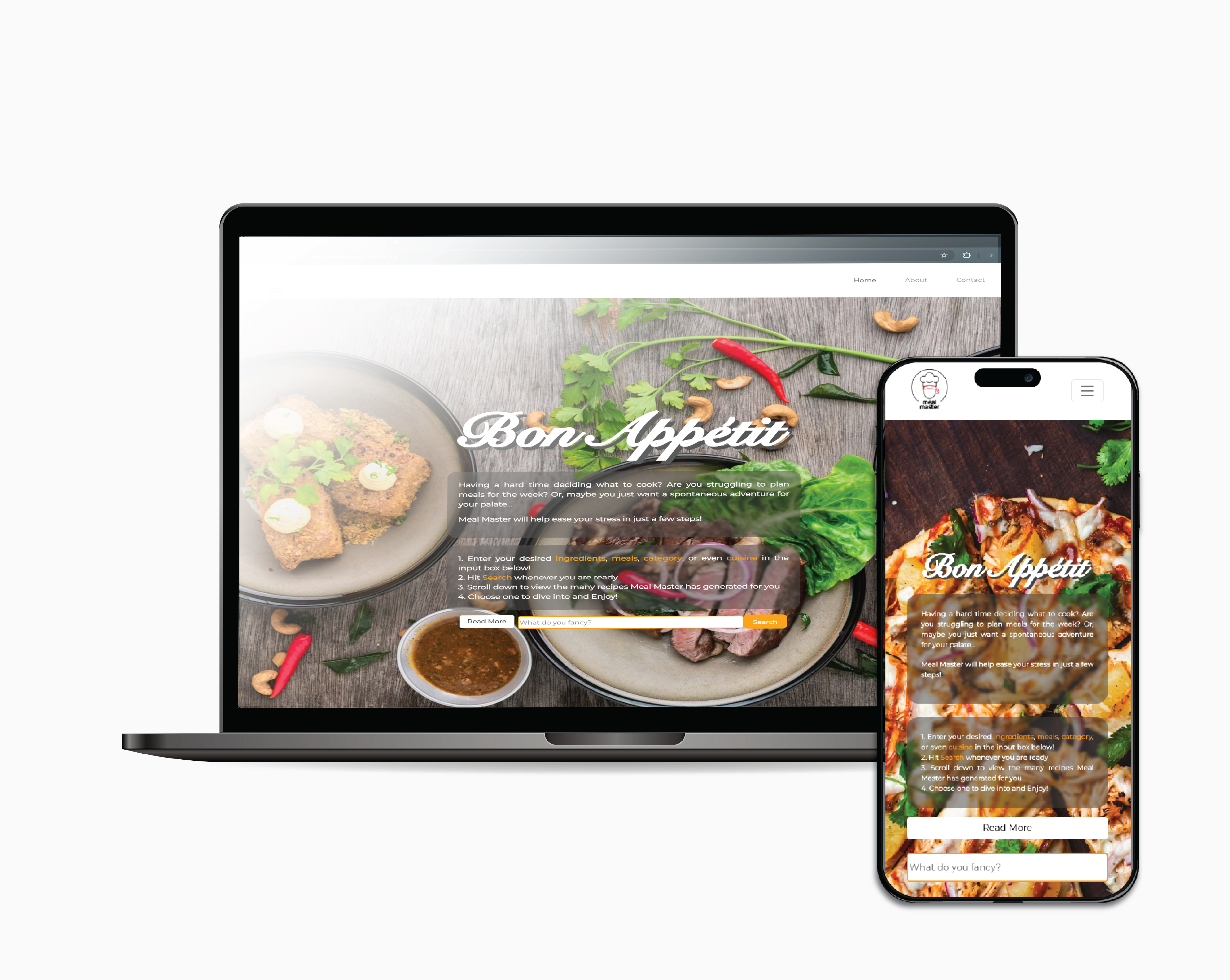 Meal Master Homepage Screenshot